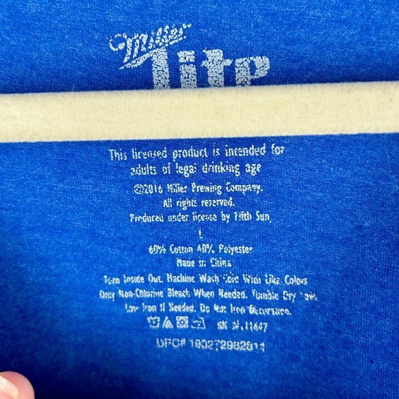 Miller Lite Beer Tank Shirt Men Unisex Large Blue Party Vacation Beach‎ Alcohol - Picture 10 of 10